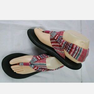 Sanuk Yoga Sandals Youth 4/5 Multicolored.